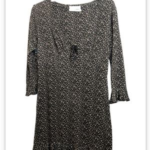 Urban Outfitters V Neck Floral Mini Dress with flary finishing detail